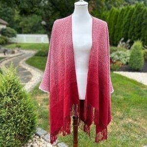 Bellissima red serape wrap cape shawl